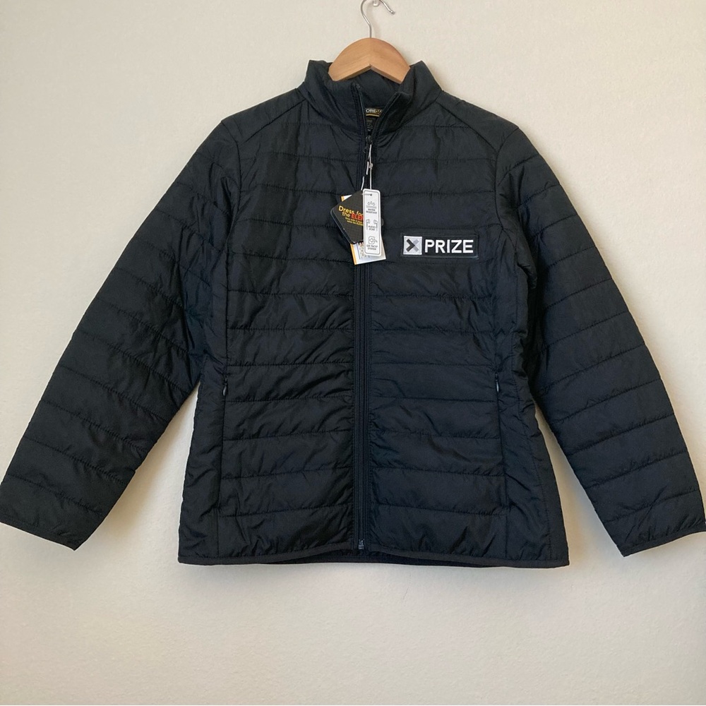Core 365 Black Puffer Jacket with Logo Patch | NWT